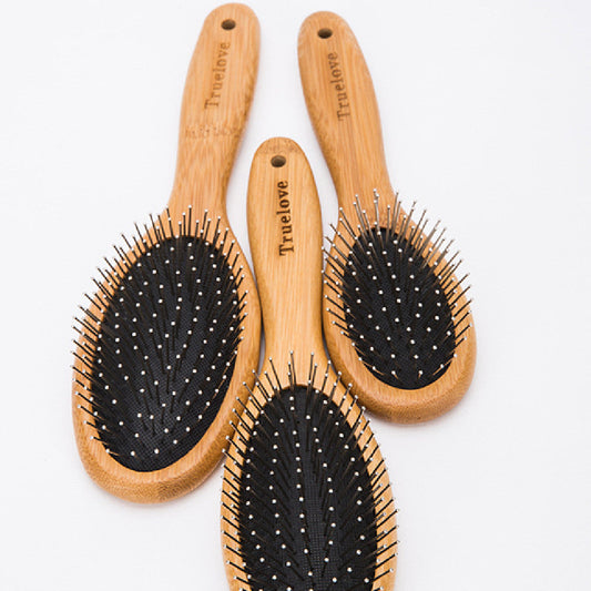 KFX-1585213 Bamboo Handle Pet Comb with Stainless Steel Needles for Dogs and Cats
