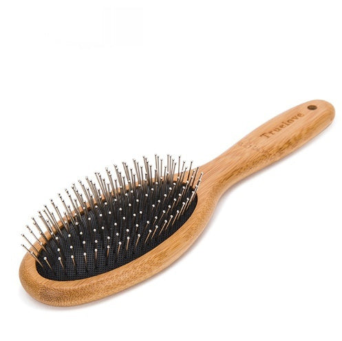 KFX-1585213 Bamboo Handle Pet Comb with Stainless Steel Needles for Dogs and Cats