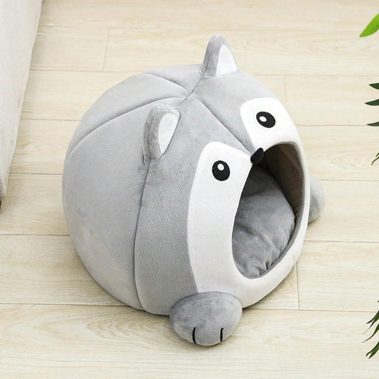 KFX-1585853 Cozy Fox-Shaped Indoor Cat Bed with Removable Cushion in Various Sizes