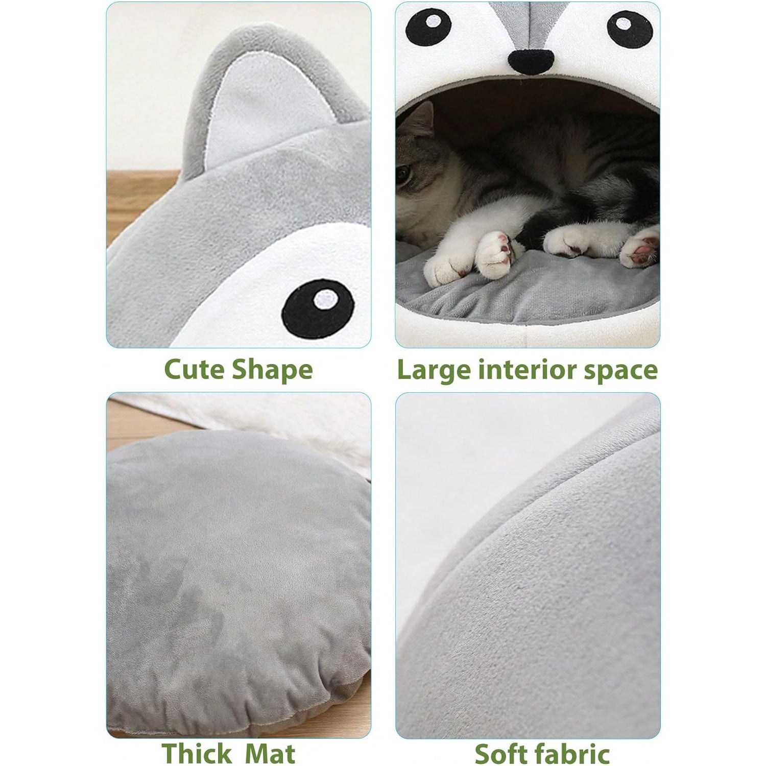 KFX-1585853 Cozy Fox-Shaped Indoor Cat Bed with Removable Cushion in Various Sizes