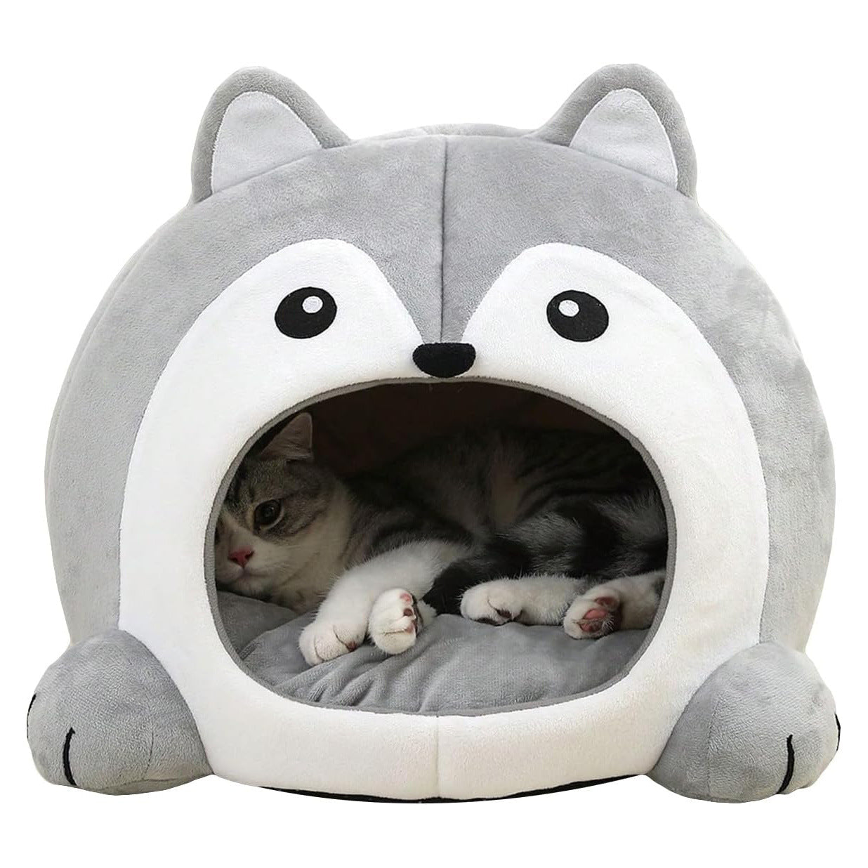 KFX-1585853 Cozy Fox-Shaped Indoor Cat Bed with Removable Cushion in Various Sizes