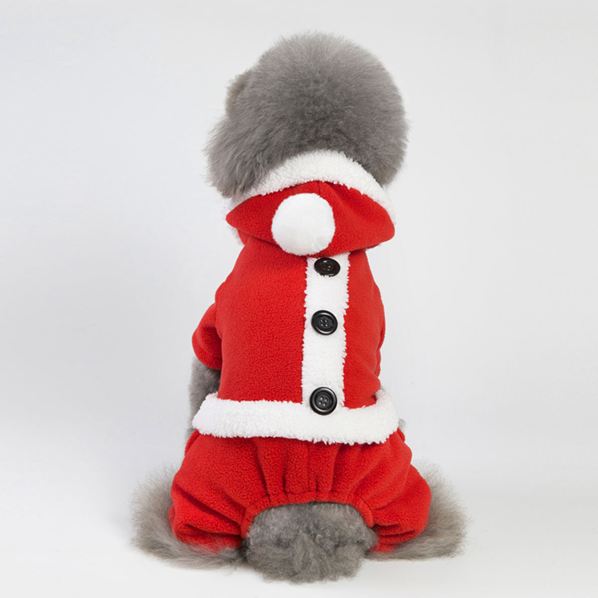 KFX-1587773 Stylish Fleece Christmas Dog Outfit with Button Skirt and Pants in Various Sizes
