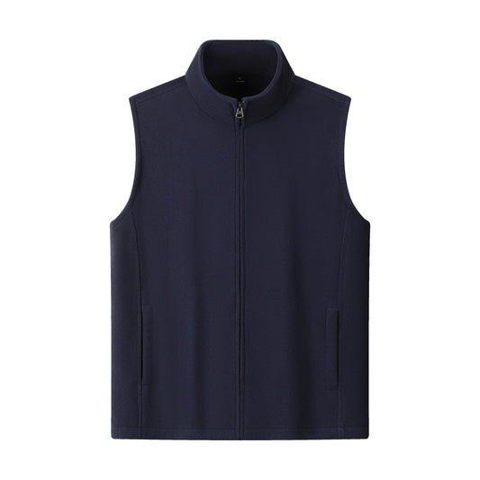 KFX-1589053 Double-Sided Fleece Cardigan with Zipper and Stand Collar for Men