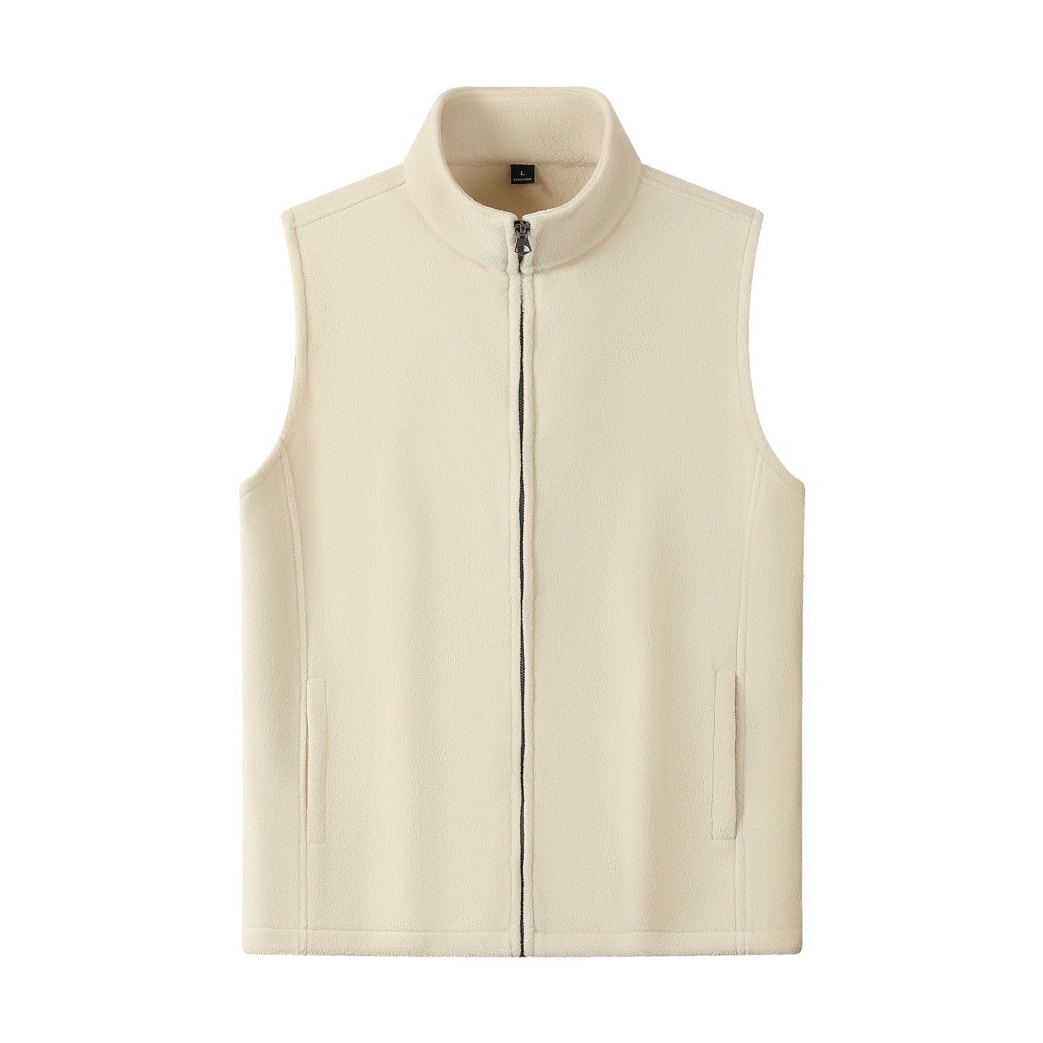 KFX-1589053 Double-Sided Fleece Cardigan with Zipper and Stand Collar for Men