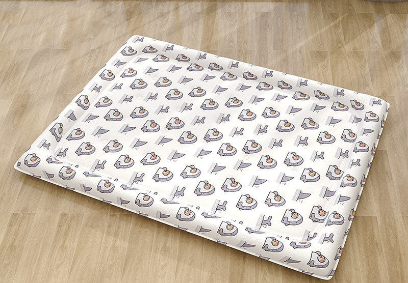KFX-1589437 Round Cold Gel Ice Mat for Pets - Soft, Washable, Cute Cartoon Design
