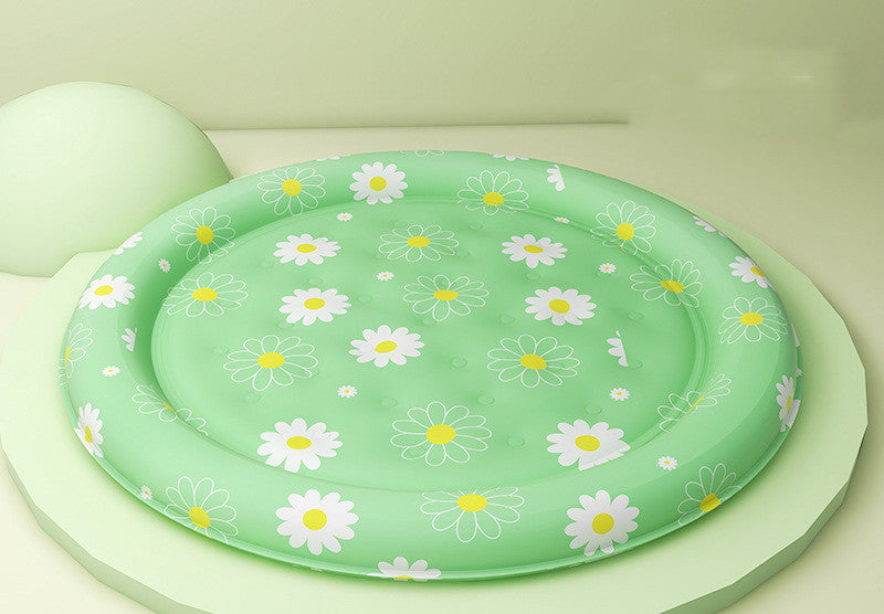 KFX-1589437 Round Cold Gel Ice Mat for Pets - Soft, Washable, Cute Cartoon Design