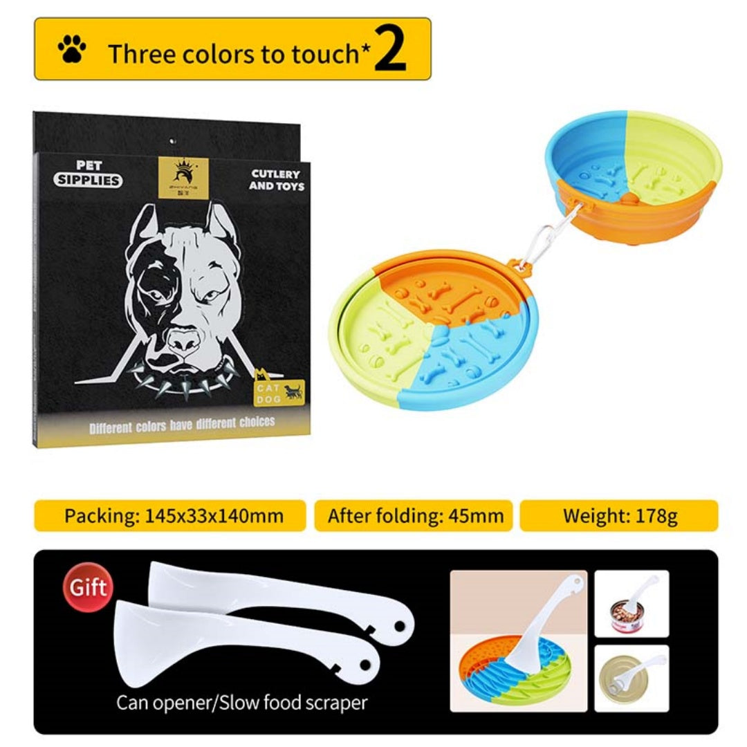 KFX-1589565 Collapsible Pet Feeding Bowl - Portable and Lightweight Design for Dogs and Cats