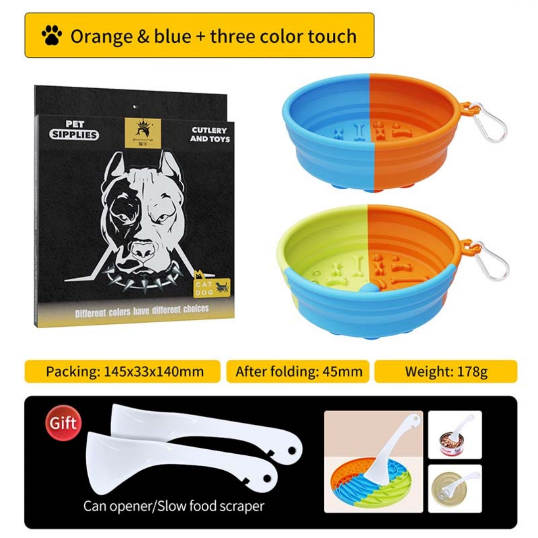 KFX-1589565 Collapsible Pet Feeding Bowl - Portable and Lightweight Design for Dogs and Cats