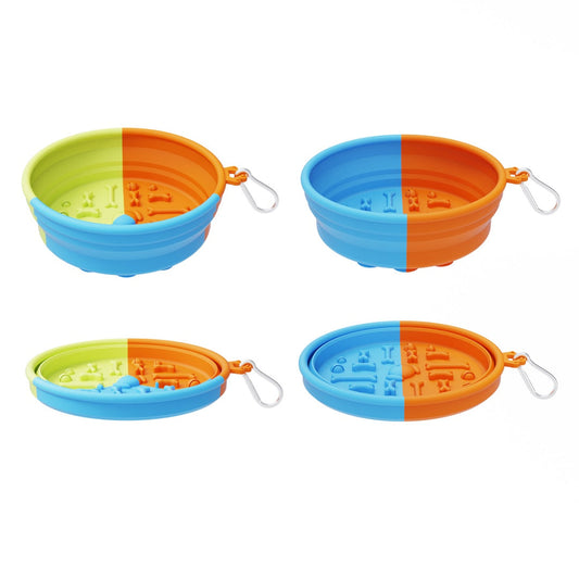 KFX-1589565 Collapsible Pet Feeding Bowl - Portable and Lightweight Design for Dogs and Cats