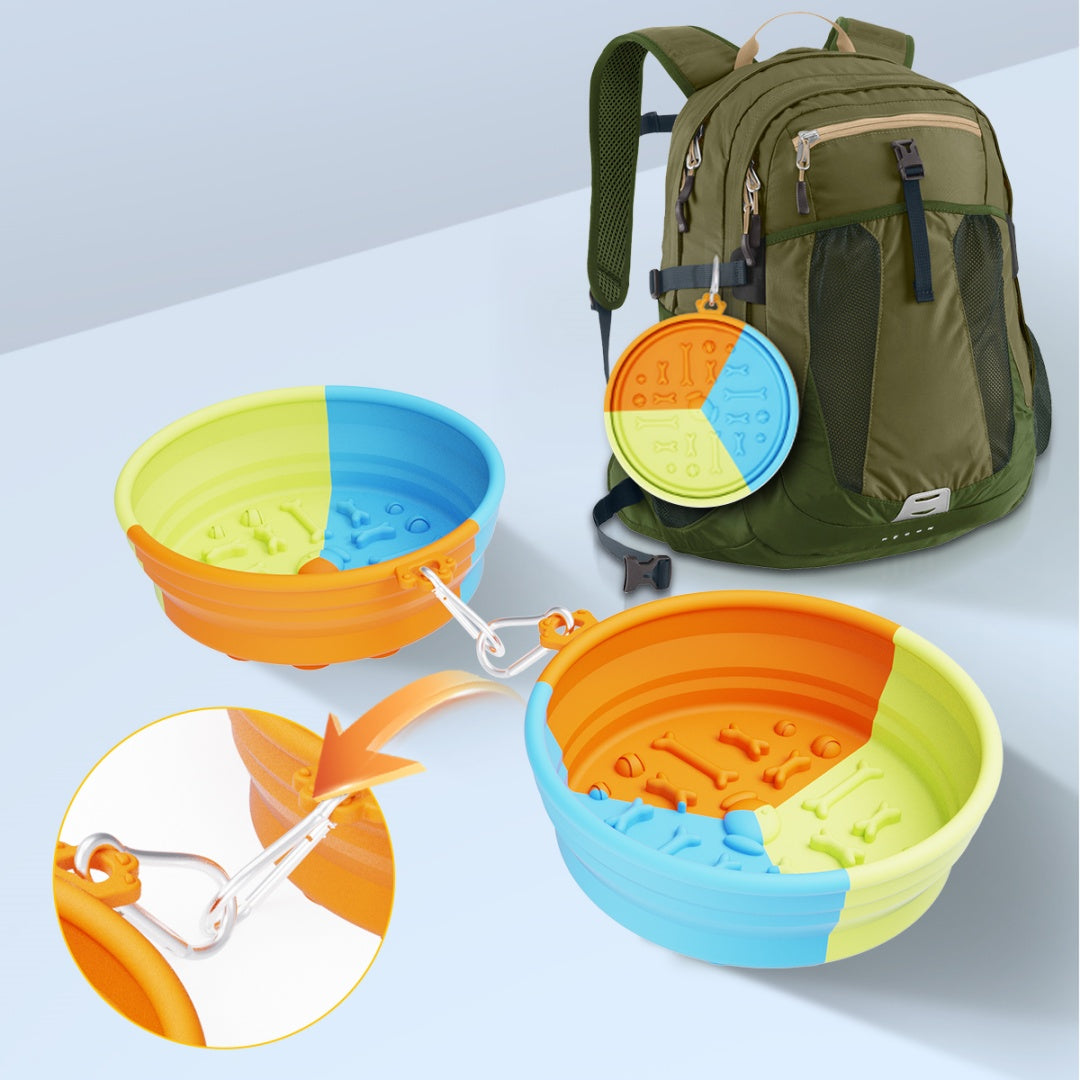 KFX-1589565 Collapsible Pet Feeding Bowl - Portable and Lightweight Design for Dogs and Cats