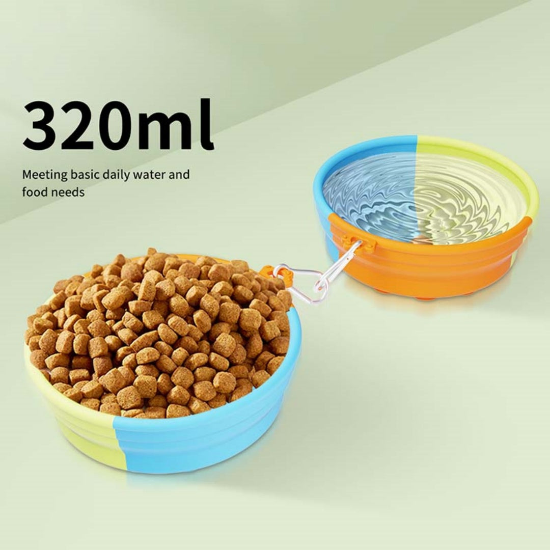 KFX-1589565 Collapsible Pet Feeding Bowl - Portable and Lightweight Design for Dogs and Cats
