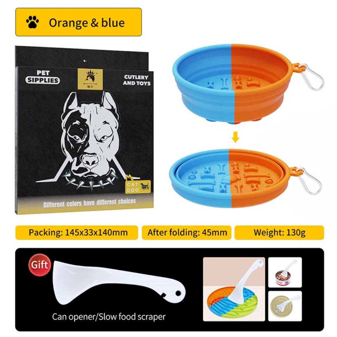 KFX-1589565 Collapsible Pet Feeding Bowl - Portable and Lightweight Design for Dogs and Cats
