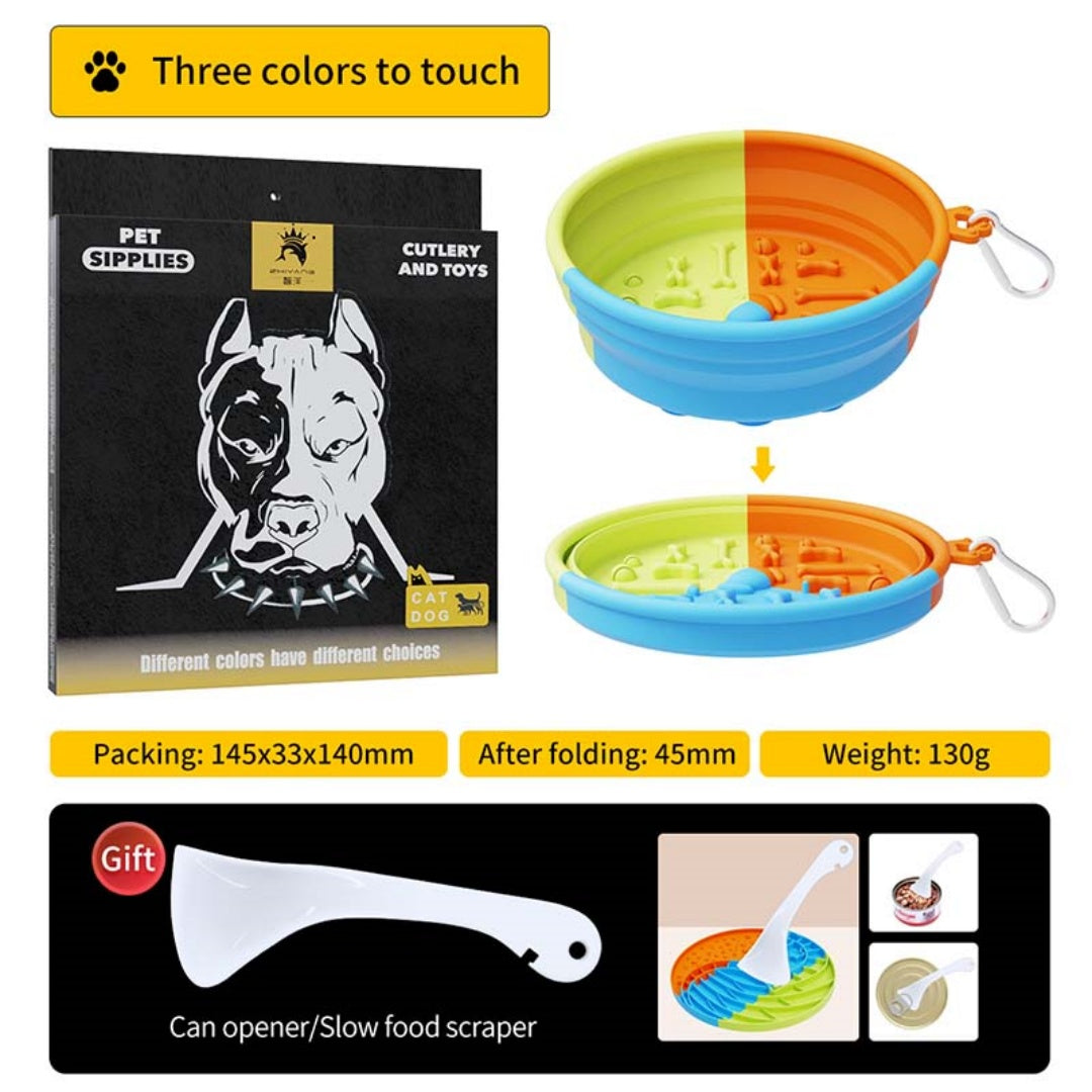 KFX-1589565 Collapsible Pet Feeding Bowl - Portable and Lightweight Design for Dogs and Cats