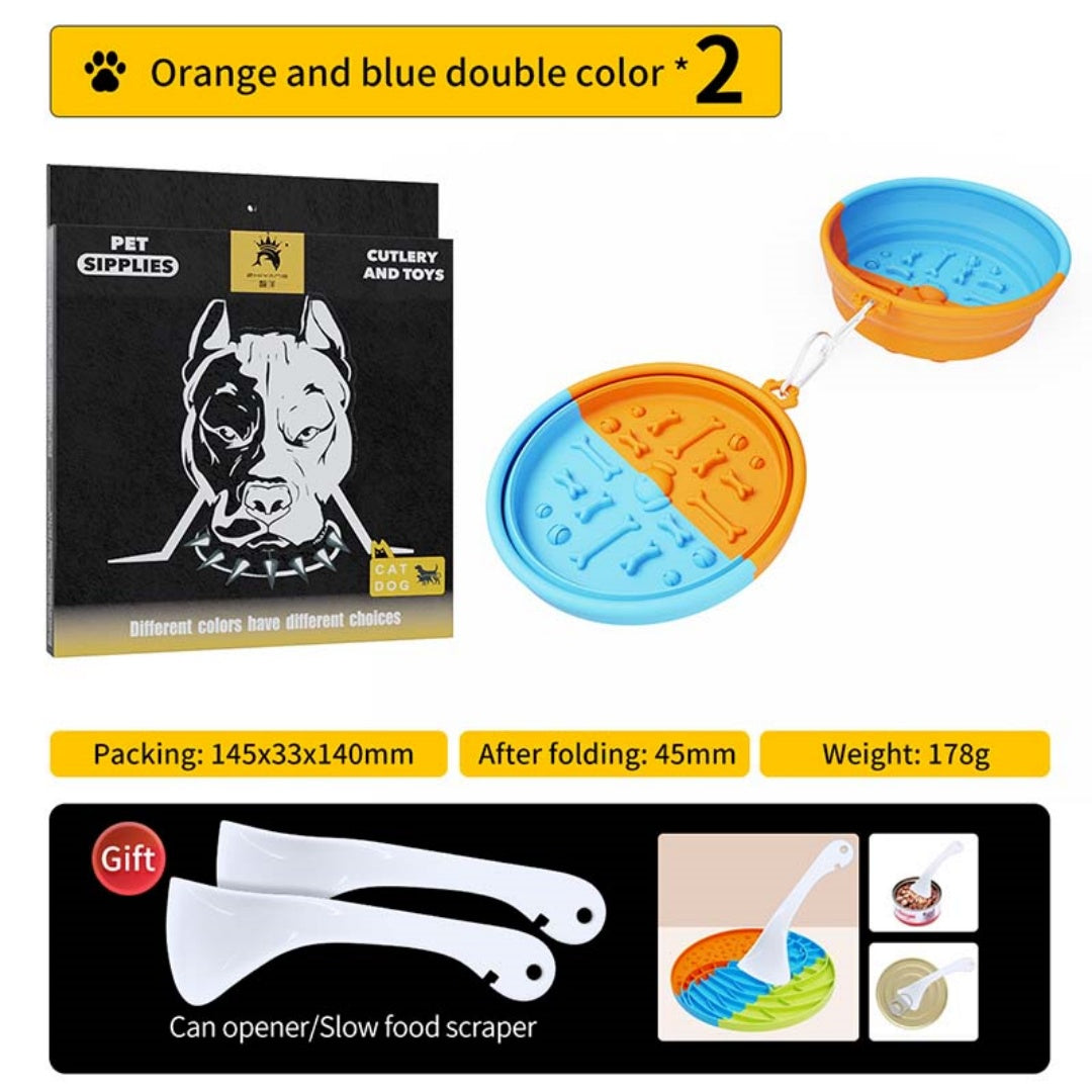 KFX-1589565 Collapsible Pet Feeding Bowl - Portable and Lightweight Design for Dogs and Cats