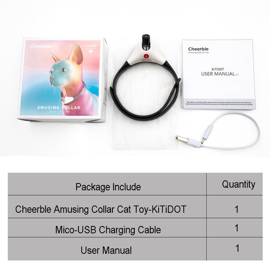 KFX-1590845 Mobile Laser Cat Toy - Interactive Funny Cat Stick, TPU Material, Black and White, Includes USB Charging Cable and User Manual