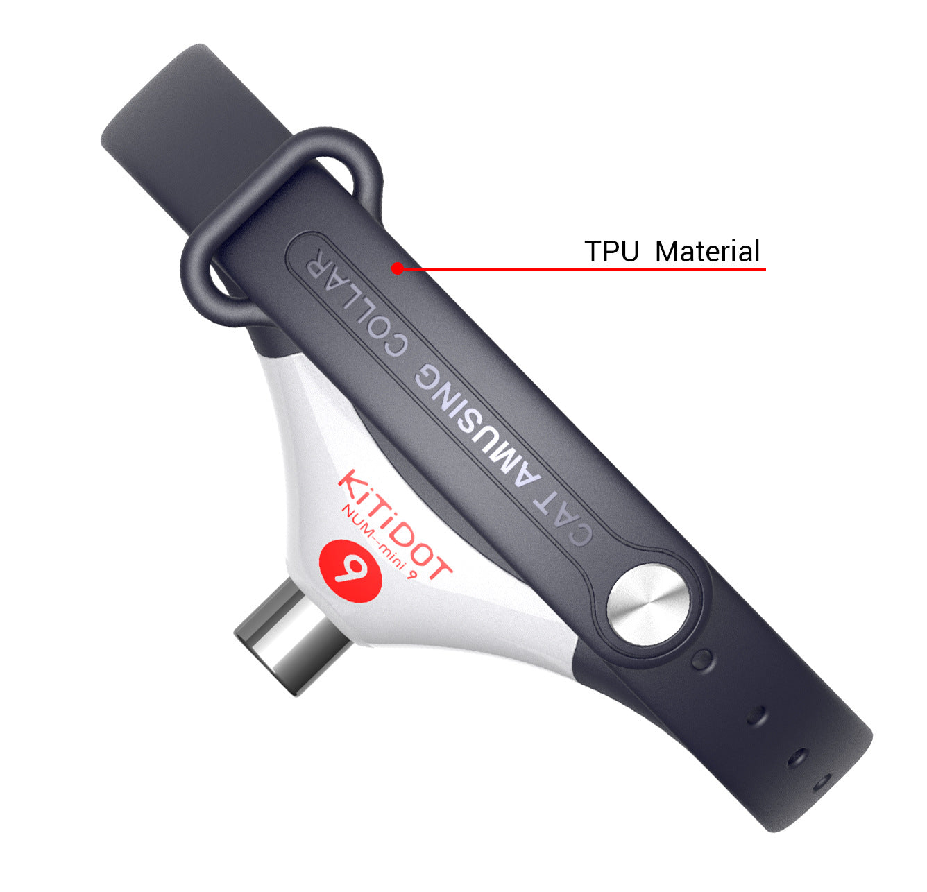 KFX-1590845 Mobile Laser Cat Toy - Interactive Funny Cat Stick, TPU Material, Black and White, Includes USB Charging Cable and User Manual