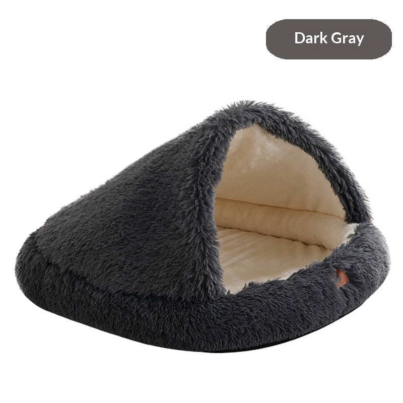 KFX-1593405 Semi-Enclosed Shell-Shaped Pet Bed for Dogs - Wind Protection and Warmth, Various Sizes and Colors Available
