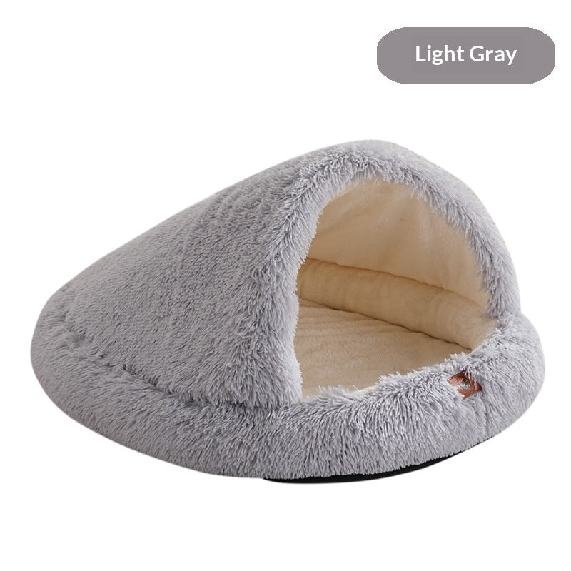 KFX-1593405 Semi-Enclosed Shell-Shaped Pet Bed for Dogs - Wind Protection and Warmth, Various Sizes and Colors Available