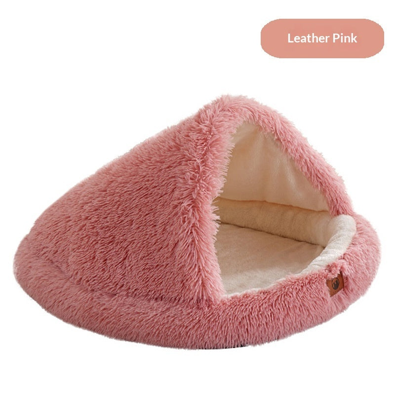 KFX-1593405 Semi-Enclosed Shell-Shaped Pet Bed for Dogs - Wind Protection and Warmth, Various Sizes and Colors Available