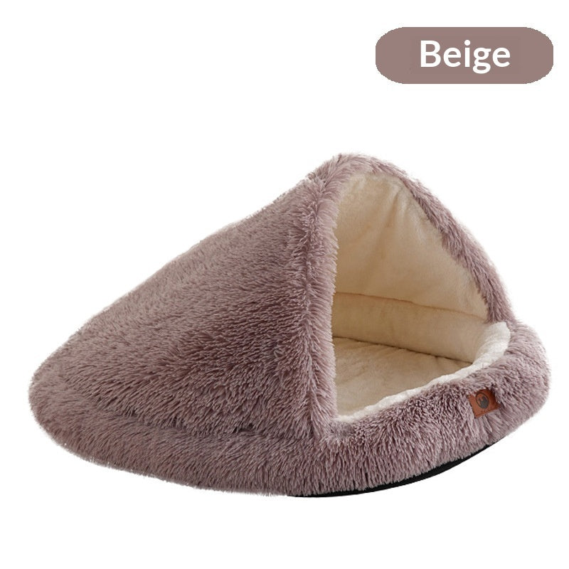 KFX-1593405 Semi-Enclosed Shell-Shaped Pet Bed for Dogs - Wind Protection and Warmth, Various Sizes and Colors Available