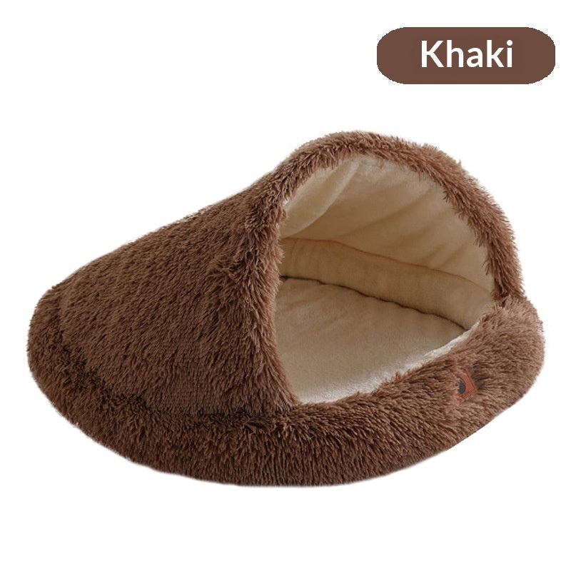KFX-1593405 Semi-Enclosed Shell-Shaped Pet Bed for Dogs - Wind Protection and Warmth, Various Sizes and Colors Available