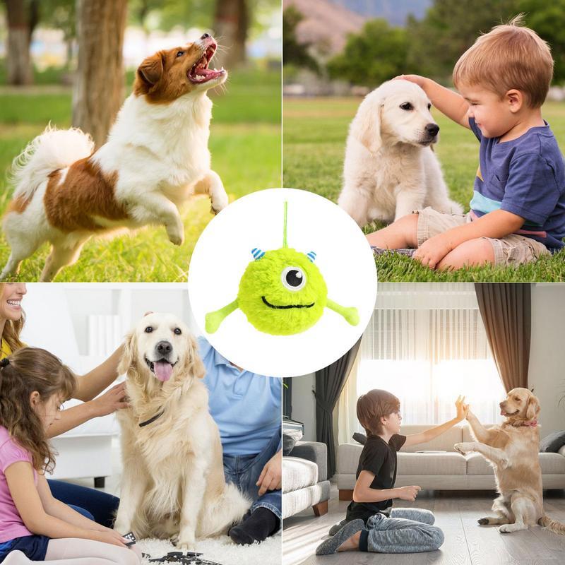 KFX-1596605 Interactive Dog Teething Toy Ball - Soft, Flexible, Bite-Resistant Chew Toy for Gums and Exercise