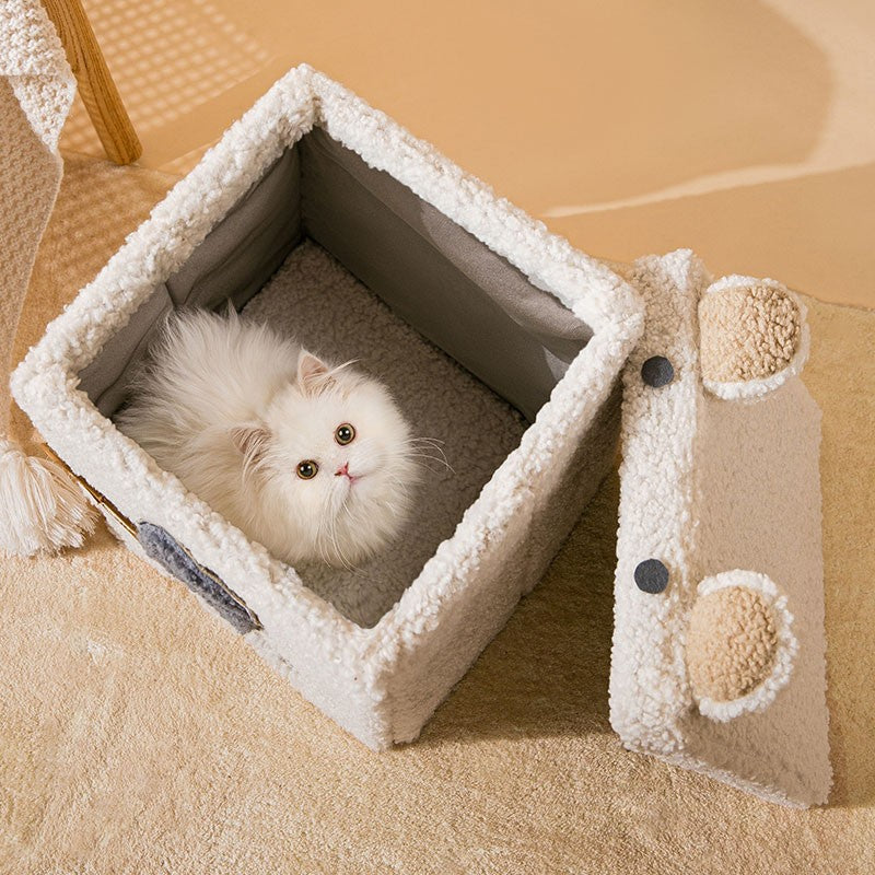 KFX-1599165 Foldable Semi-Enclosed Pet Nest with Washable Cover in Multiple Designs