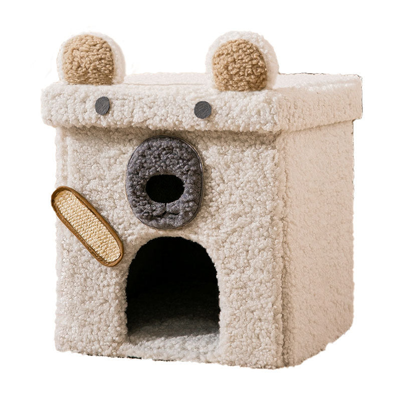 KFX-1599165 Foldable Semi-Enclosed Pet Nest with Washable Cover in Multiple Designs