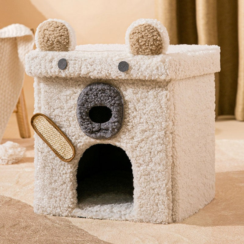 KFX-1599165 Foldable Semi-Enclosed Pet Nest with Washable Cover in Multiple Designs