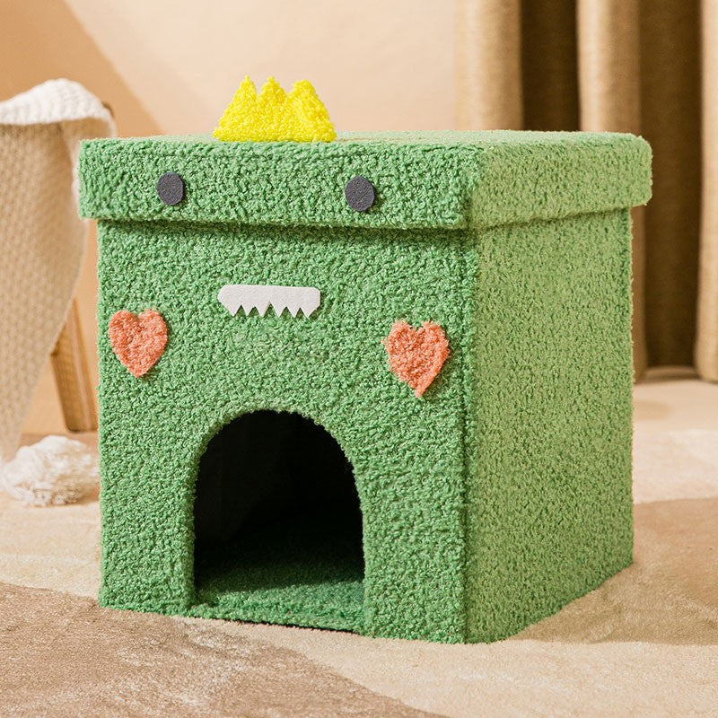 KFX-1599165 Foldable Semi-Enclosed Pet Nest with Washable Cover in Multiple Designs