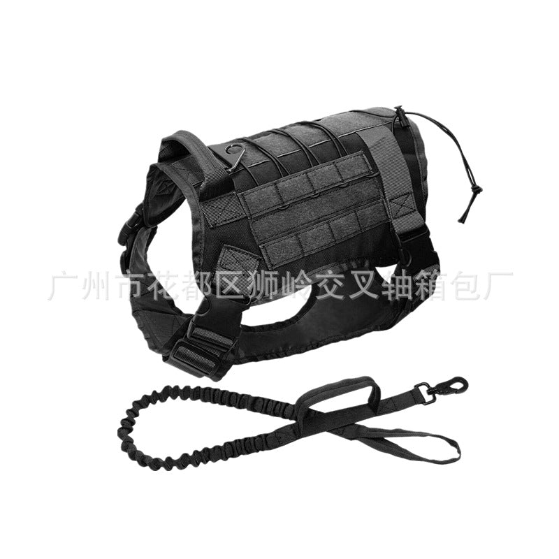 KFX-1599293 Large Tactical Dog Vest for Outdoor Adventures in Khaki, Black, Army Green, and CP Camouflage, Made from Durable Nylon