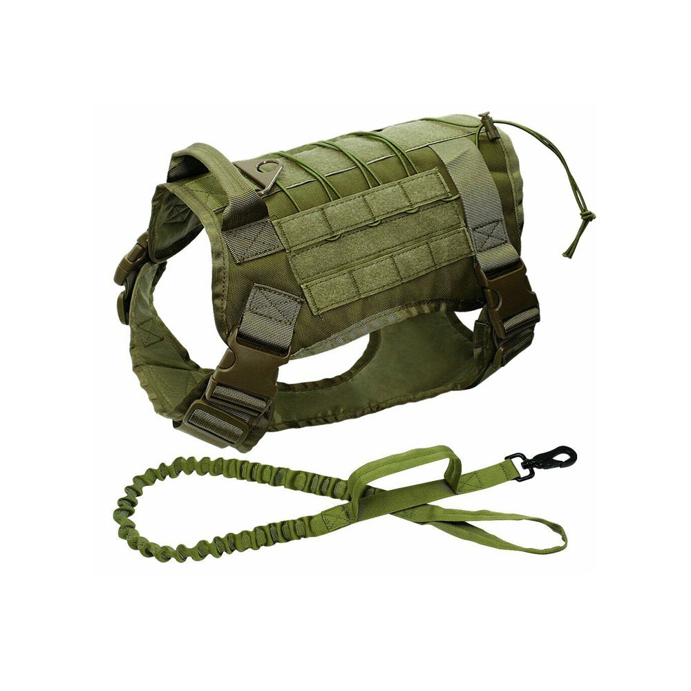 KFX-1599293 Large Tactical Dog Vest for Outdoor Adventures in Khaki, Black, Army Green, and CP Camouflage, Made from Durable Nylon