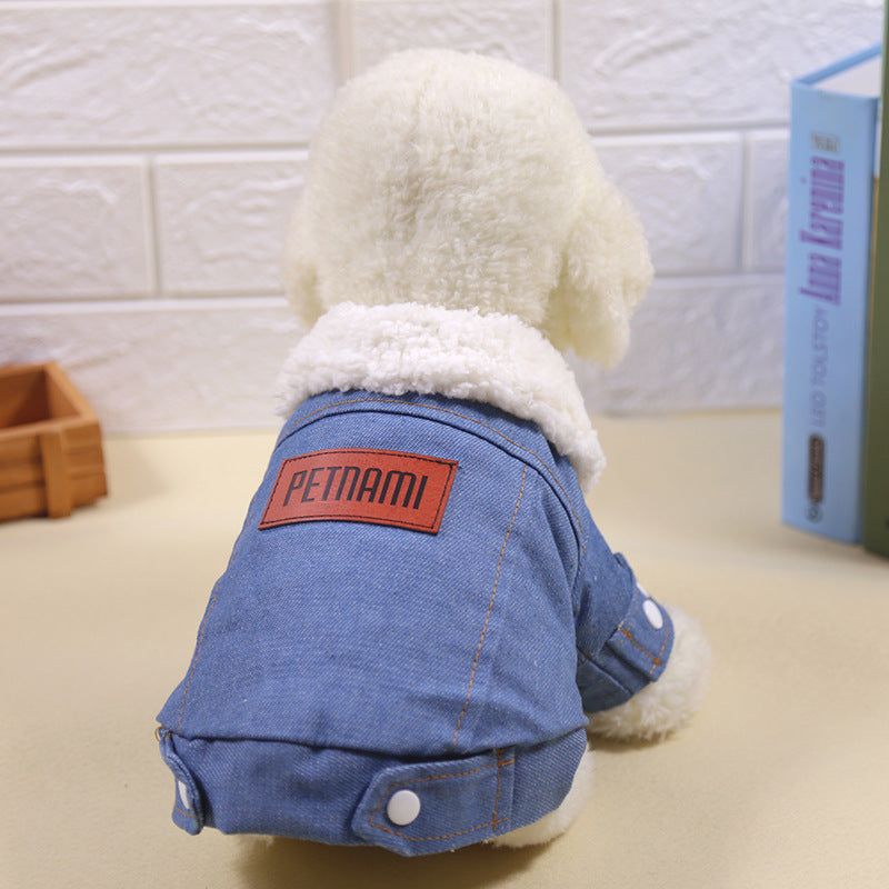 KFX-1599677 Warm Thickened Winter Clothing for Small Bichon Pomeranian Puppies - Unisex Cotton Style in Multiple Colors