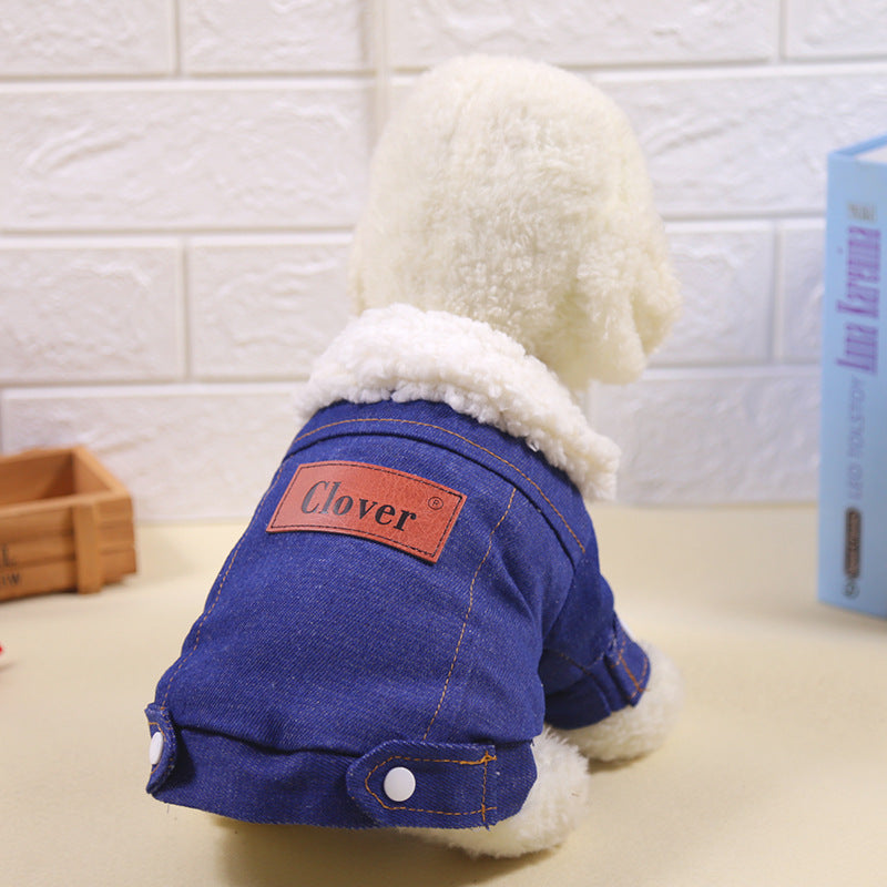 KFX-1599677 Warm Thickened Winter Clothing for Small Bichon Pomeranian Puppies - Unisex Cotton Style in Multiple Colors