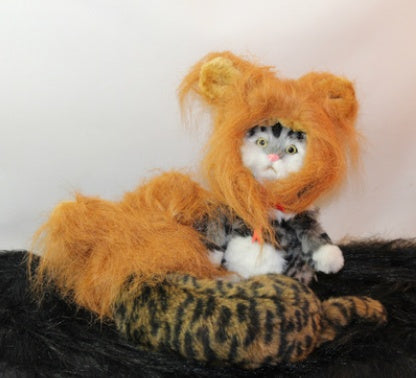 KFX-1599933 Lion Mane Costume Hat for Small Dogs and Cats - Festive Pet Accessory for Halloween and Parties
