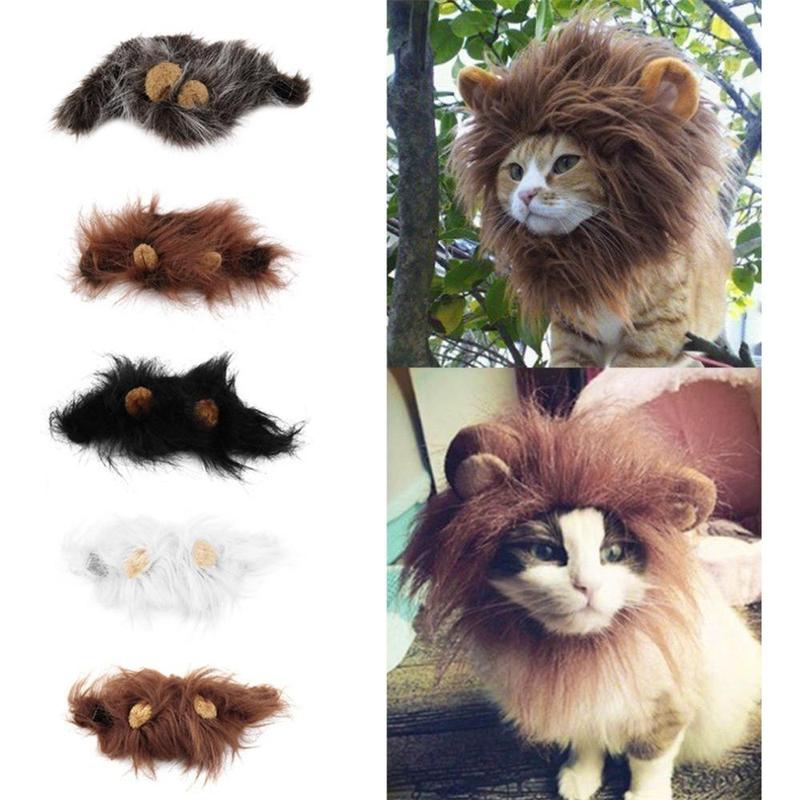 KFX-1599933 Lion Mane Costume Hat for Small Dogs and Cats - Festive Pet Accessory for Halloween and Parties