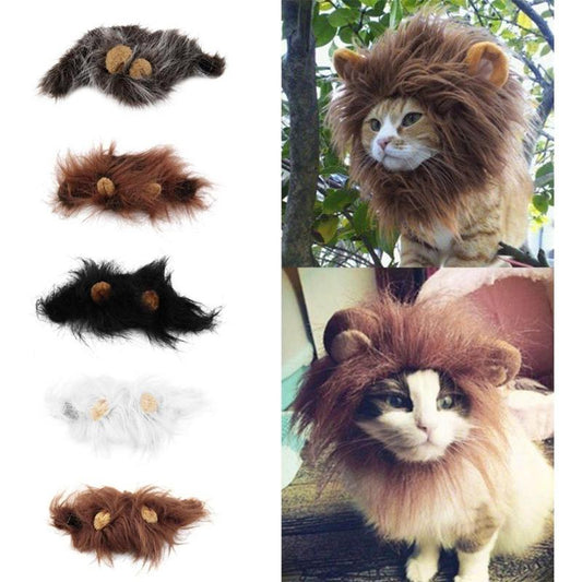 KFX-1599933 Lion Mane Costume Hat for Small Dogs and Cats - Festive Pet Accessory for Halloween and Parties