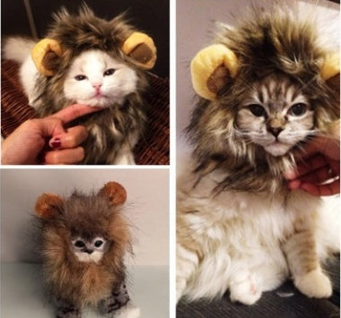 KFX-1599933 Lion Mane Costume Hat for Small Dogs and Cats - Festive Pet Accessory for Halloween and Parties