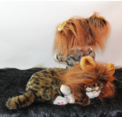 KFX-1599933 Lion Mane Costume Hat for Small Dogs and Cats - Festive Pet Accessory for Halloween and Parties