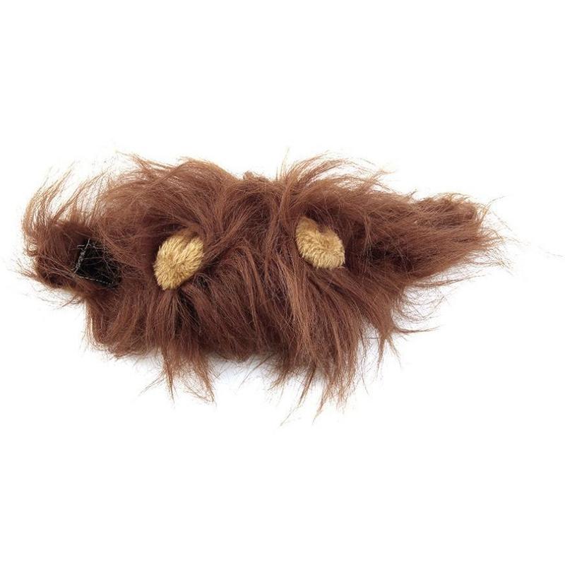 KFX-1599933 Lion Mane Costume Hat for Small Dogs and Cats - Festive Pet Accessory for Halloween and Parties