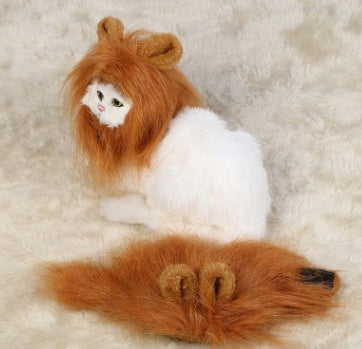 KFX-1599933 Lion Mane Costume Hat for Small Dogs and Cats - Festive Pet Accessory for Halloween and Parties