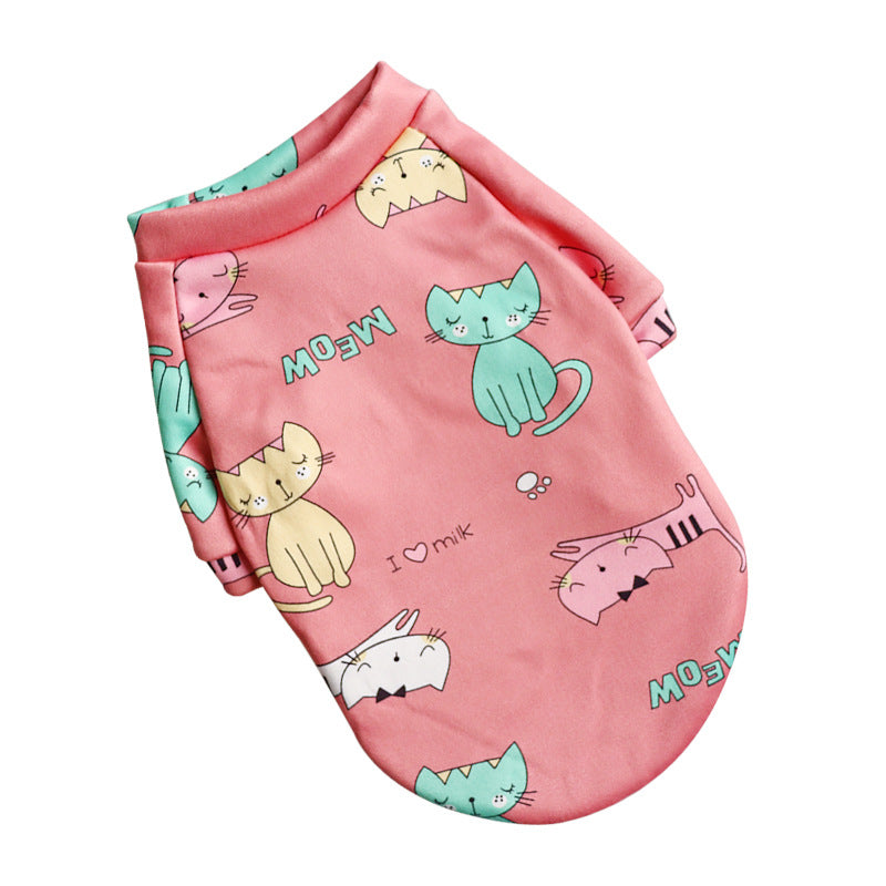 KFX-1600189 Floral Design Thin Fleece Dog Sweater in Various Colors and Sizes