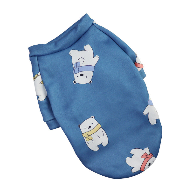 KFX-1600189 Floral Design Thin Fleece Dog Sweater in Various Colors and Sizes