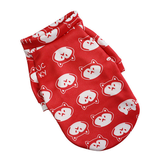 KFX-1600189 Floral Design Thin Fleece Dog Sweater in Various Colors and Sizes