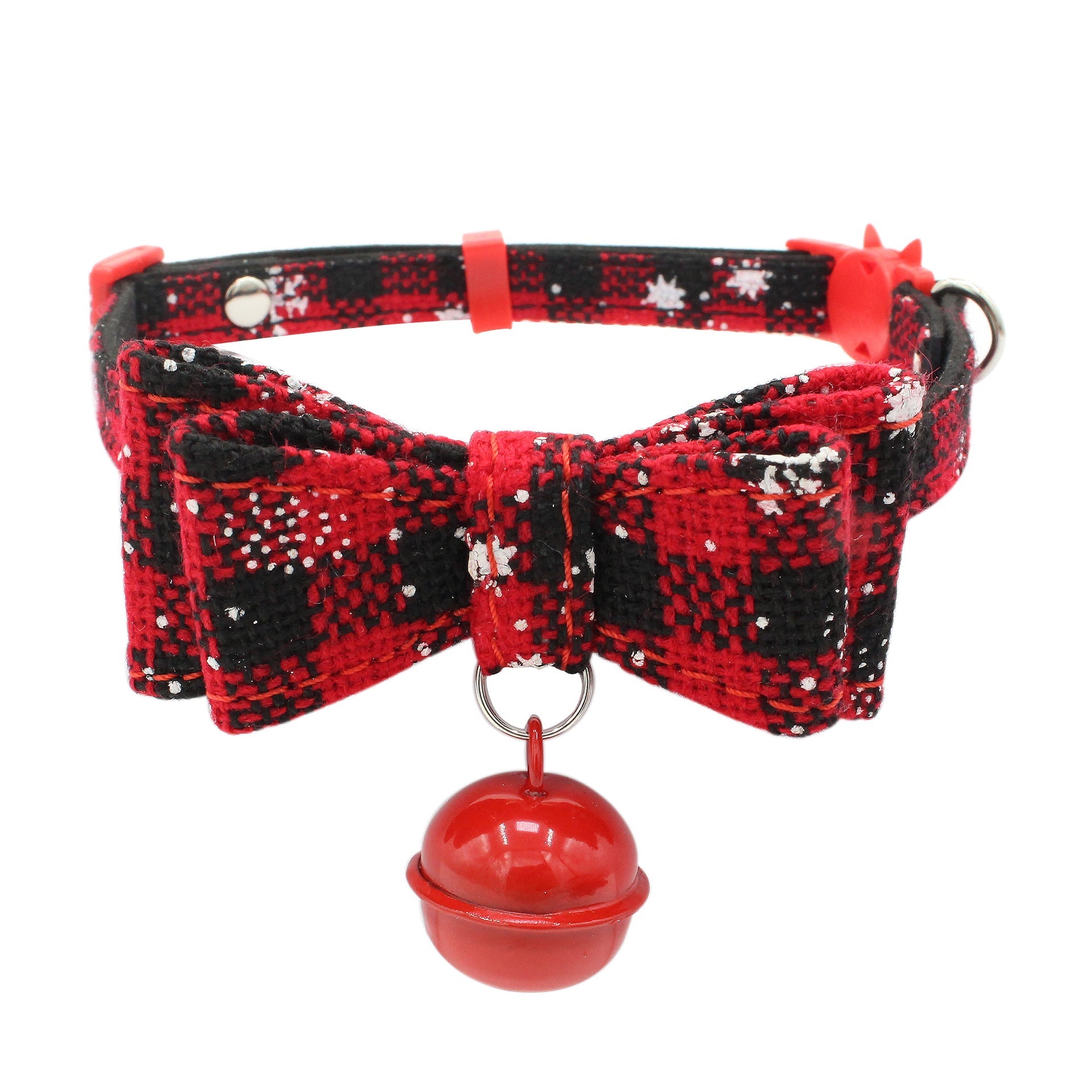 KFX-1602877 Small Dog Chain Print Collar for Christmas - Adjustable Microfiber Design