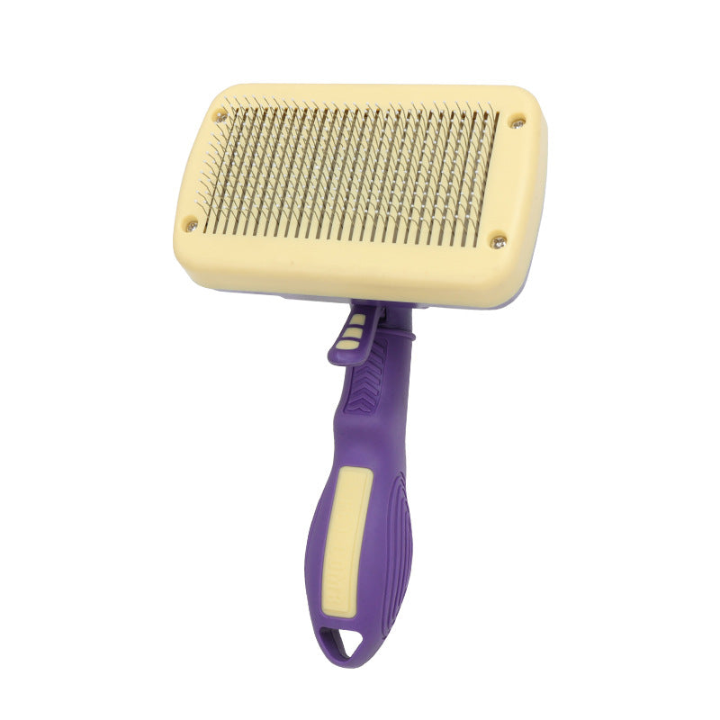 KFX-1606461 Automatic Cat and Dog Hair Comb - Purple PP Pet Grooming Tool