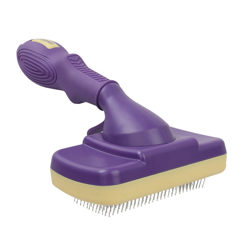 KFX-1606461 Automatic Cat and Dog Hair Comb - Purple PP Pet Grooming Tool