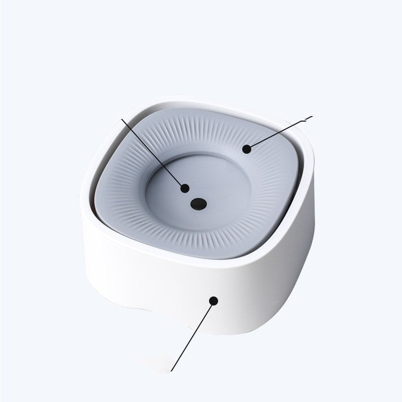 KFX-1606845 Pet Square Floating Bowl - Wet-proof Design for Easy Feeding - Available in Millet White, Yellow, Purple - Made from Durable ABS Resin