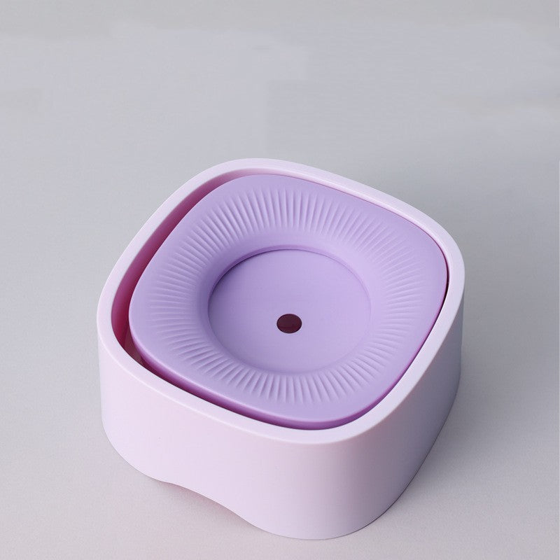 KFX-1606845 Pet Square Floating Bowl - Wet-proof Design for Easy Feeding - Available in Millet White, Yellow, Purple - Made from Durable ABS Resin