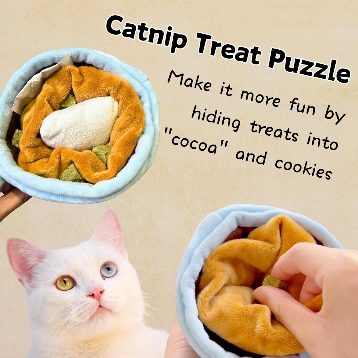 KFX-1608125 Interactive Catnip Chew Toy Set with Crinkle Sounds for Indoor Cats – Engaging Puzzle for Mental Stimulation